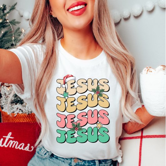 Jesus Weihnachts-T - Shirt farbenfroh