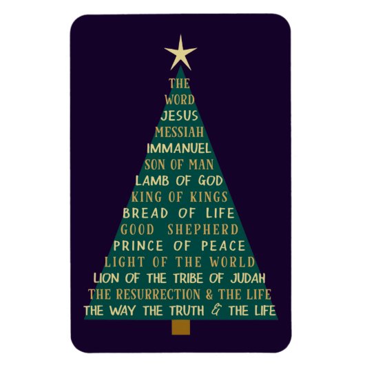 Jesus-Weihnachtsbaum-Namen Magnet (Vertikal)