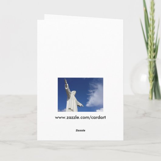 Jesus-Weihnachtsstatue Feiertagskarte (Rückseite)