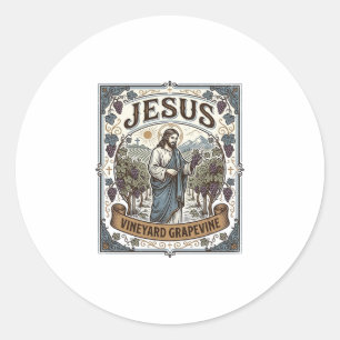 Jesus Weinberg Rebstock Jesus Weinberg Rebstock  Runder Aufkleber