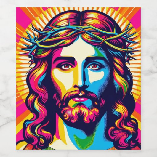 Jesus-Weinetikett. Weinetikett (Einzelnes Label)