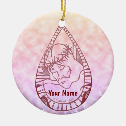 Jesus Weinte Keramik Ornament (Vorne)