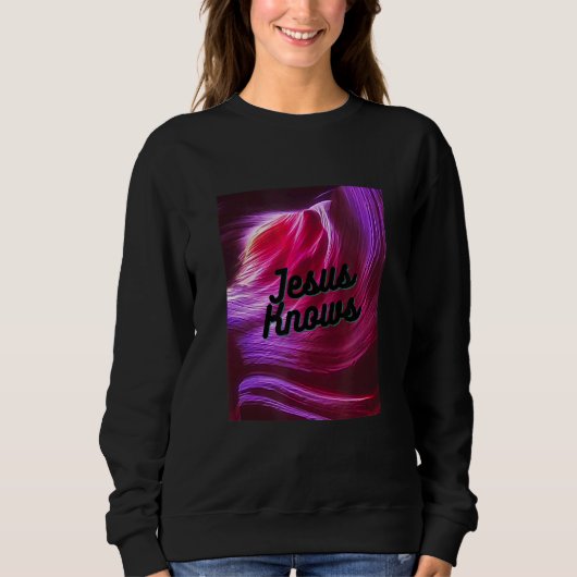 Jesus weiß Christlich Sweatshirt (Vorderseite)