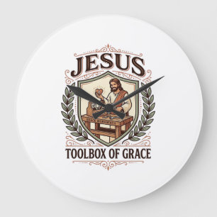 Jesus Werkzeugkiste der Gnade Jesus Werkzeugkiste  Große Wanduhr