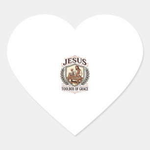 Jesus Werkzeugkiste der Gnade Jesus Werkzeugkiste Herz-Aufkleber