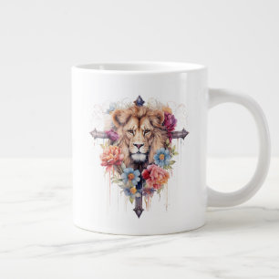 Jesus Wild Blume Löwe Christlich Jumbo-Tasse