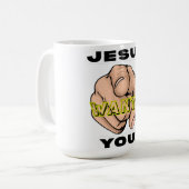 Jesus will dich Christliche Evangelisation Kaffeetasse (Vorderseite Links)