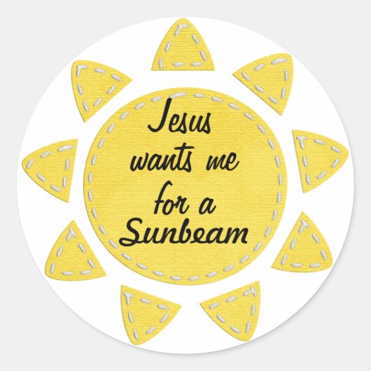"Jesus Will mich für einen Sonnenstrahl" LDS-Aufkl Runder Aufkleber (Vorderseite)