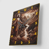 Jesus Willkommen in der Landschaft des Serengebirg Quadratische Wanduhr (Winkel)