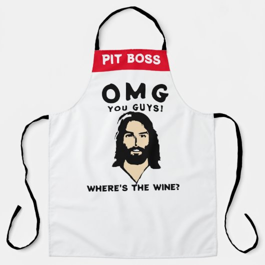 Jesus Wine Apron - Funny Custom Saying Gift Schürze (Vorderseite)