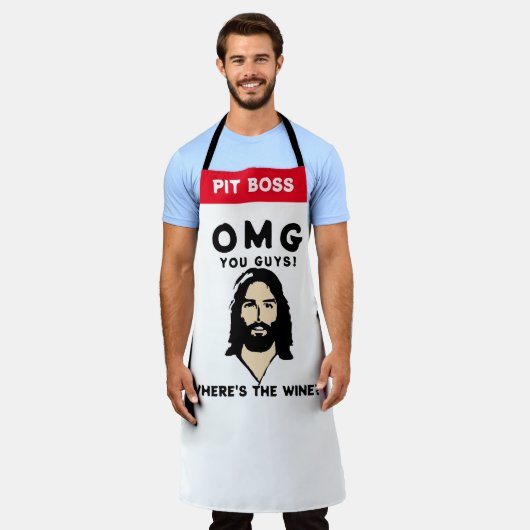 Jesus Wine Apron - Funny Custom Saying Gift Schürze (Getragen)