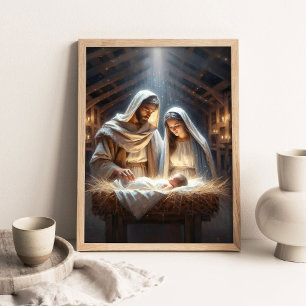 Jesus wird geboren, Christliche Malerei, Christlic Poster