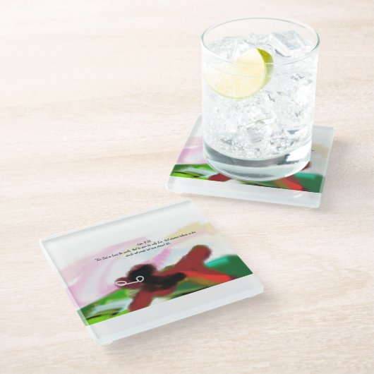 Jesus wird glasuntersetzer (Schrägansicht)