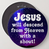 Jesus wird herabsteigen button (Vorne & Hinten)