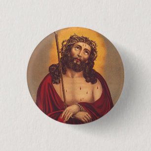 Jesus wird mit einer Dornenkrone gekrönt Button