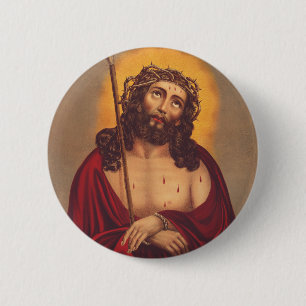 Jesus wird mit einer Dornenkrone gekrönt Button