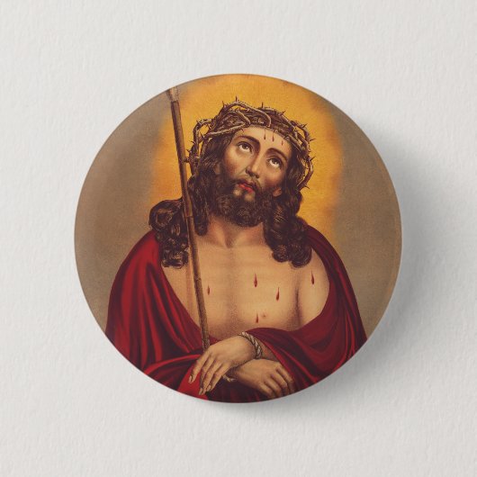 Jesus wird mit einer Dornenkrone gekrönt Button (Vorderseite)