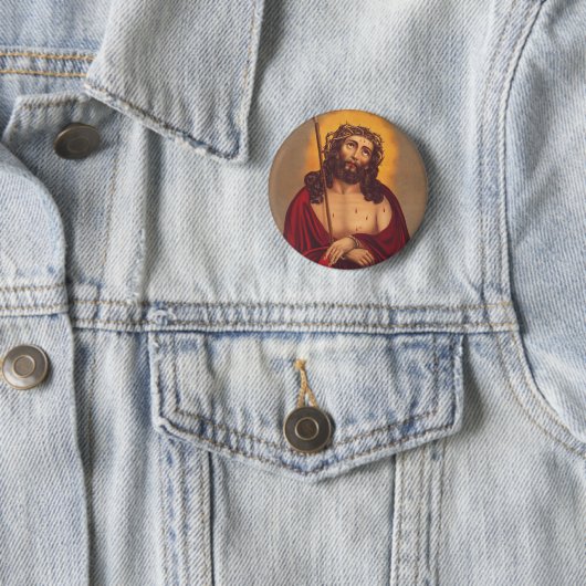 Jesus wird mit einer Dornenkrone gekrönt Button (Beispiel)