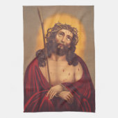Jesus wird mit einer Dornenkrone gekrönt Geschirrtuch (Vertikal)