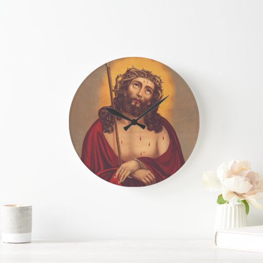 Jesus wird mit einer Dornenkrone gekrönt Große Wanduhr (Zuhause)