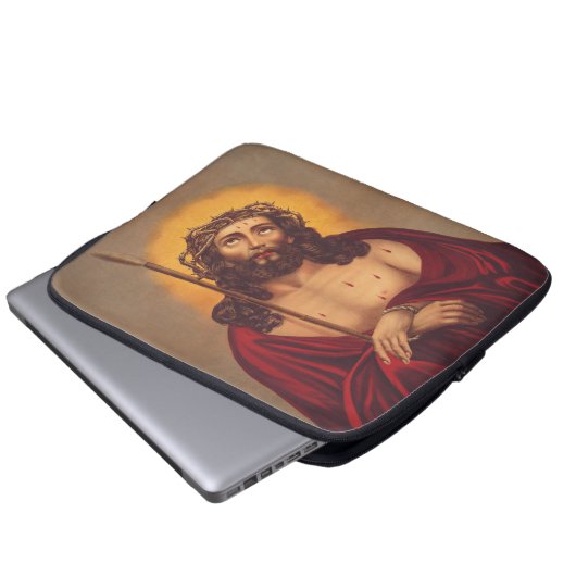 Jesus wird mit einer Dornenkrone gekrönt Laptopschutzhülle (Vorne Knopf)