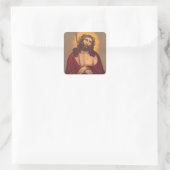 Jesus wird mit einer Dornenkrone gekrönt Quadratischer Aufkleber (Tasche)