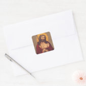 Jesus wird mit einer Dornenkrone gekrönt Quadratischer Aufkleber (Umschlag)