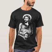 Jesus With Lamb Christian God T-Shirt (Vorderseite)