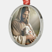 JESUS WITH LAMB CHRISTMAS ORNAMENT AUS METALL (Links)