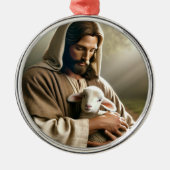 JESUS WITH LAMB CHRISTMAS ORNAMENT AUS METALL (Vorne)