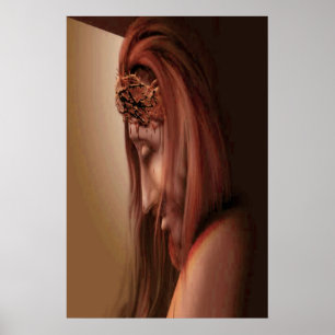 Jesus with thorns on his head poster