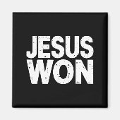 Jesus Won Christian Faith Religious Magnet (Vorne)