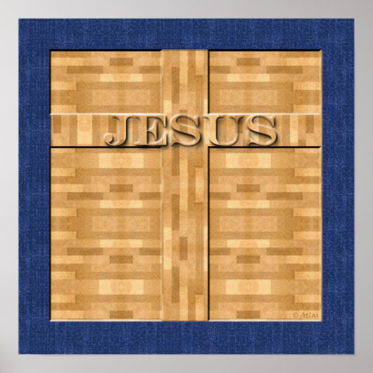 Jesus Wood Carving Poster (Vorne)