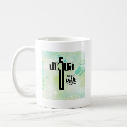 Jesus Word Art Kaffeetasse (Links)