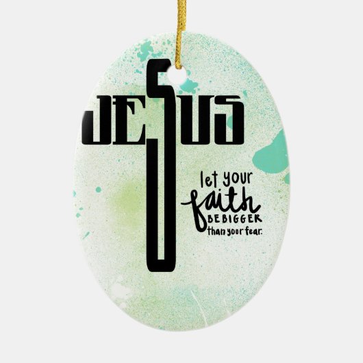 Jesus Word Art Keramik Ornament (Vorne)
