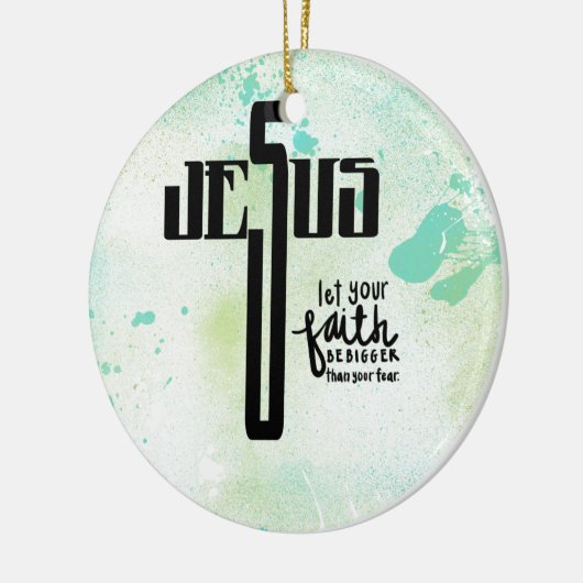 Jesus Word Art Keramik Ornament (Links)