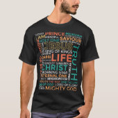 Jesus Word Art Names of Christ Design T-Shirt (Vorderseite)