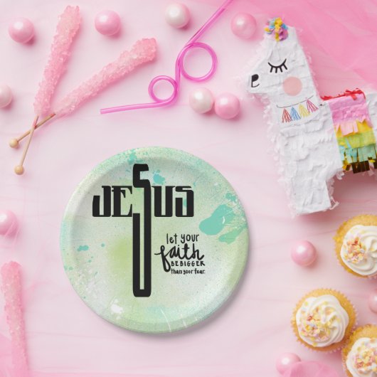 Jesus Word Art Pappteller (Party)