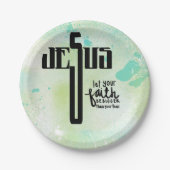 Jesus Word Art Pappteller (Vorderseite)