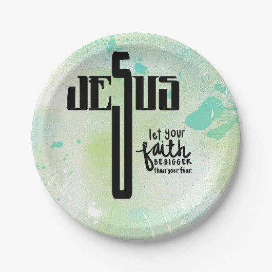 Jesus Word Art Pappteller (Vorderseite)