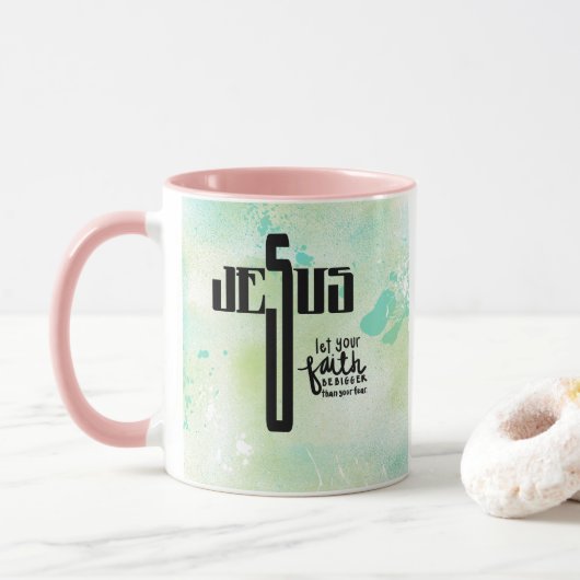 Jesus Word Art Tasse (Mit Donut)