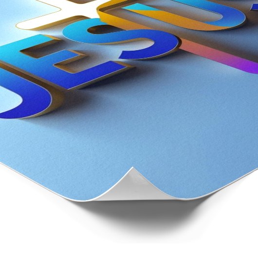 Jesus Word Poster | Ai design Matte Wall Art Print (Ecke)