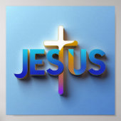 Jesus Word Poster | Ai design Matte Wall Art Print (Vorne)