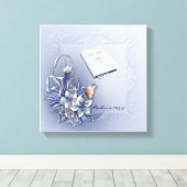 Jesus Word Premium Wrapped Canvas (Glanz) Leinwanddruck (Insitu (Holzboden))