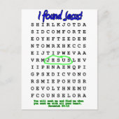 Jesus Word Search Puzzle Postkarte (Vorderseite)