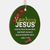 JESUS WORD WECAME FLESH Christmas Baubles GREEN Keramik Ornament (Rechts)