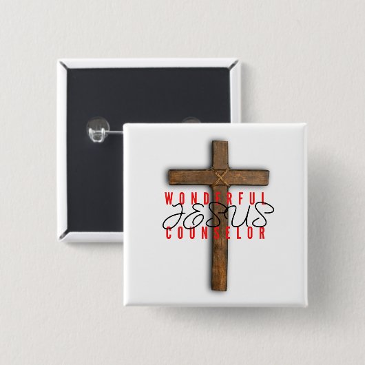 Jesus Wunderbarer Counselor Button (Vorne & Hinten)