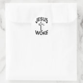 Jesus wurde Geweckt Runder Aufkleber (Tasche)