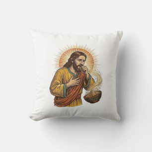 Jesus würgt an trockenem Tortilla-Chip-Krümel Esse Kissen