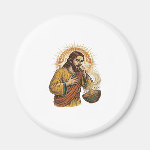 Jesus würgt an trockenem Tortilla-Chip-Krümel Esse Magnet